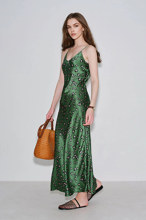 19 Momme Silk Slip Dress in Floral Print