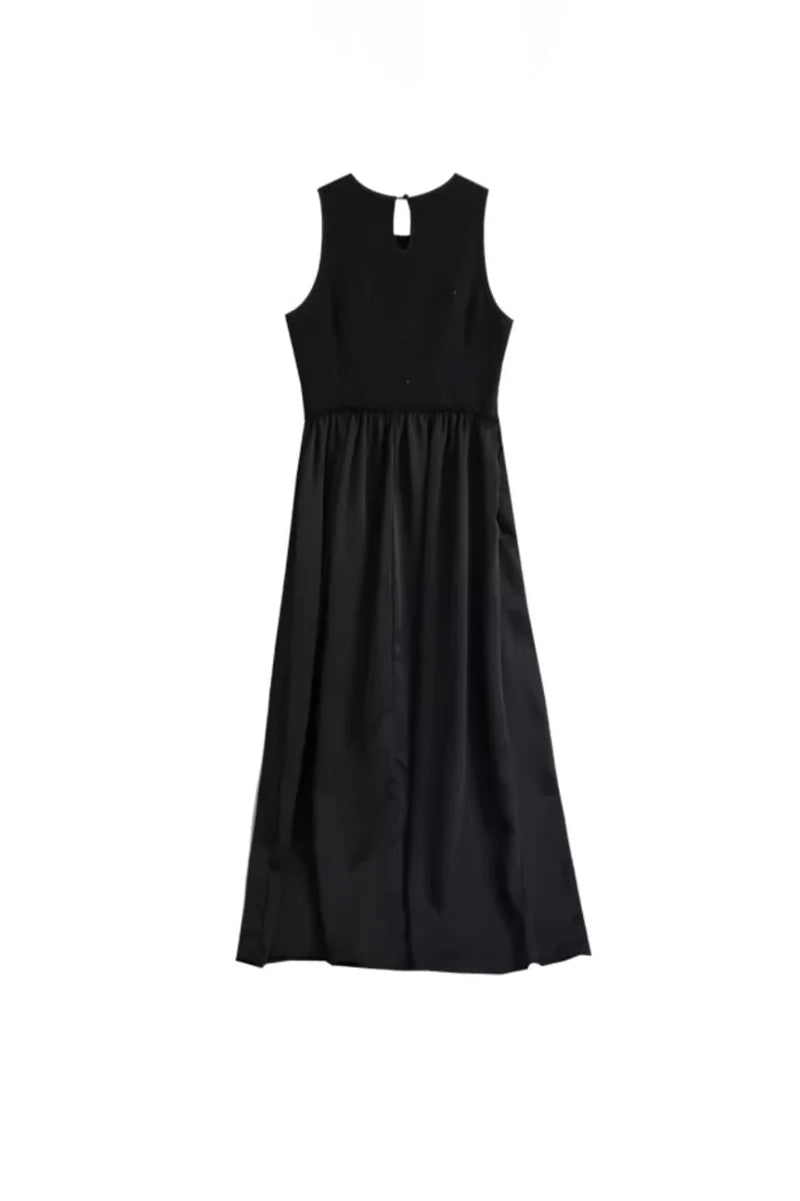 Black Sleeveless Fit & Flare Maxi Dress