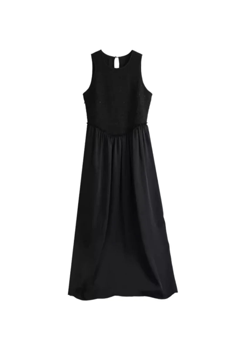 Black Sleeveless Fit & Flare Maxi Dress