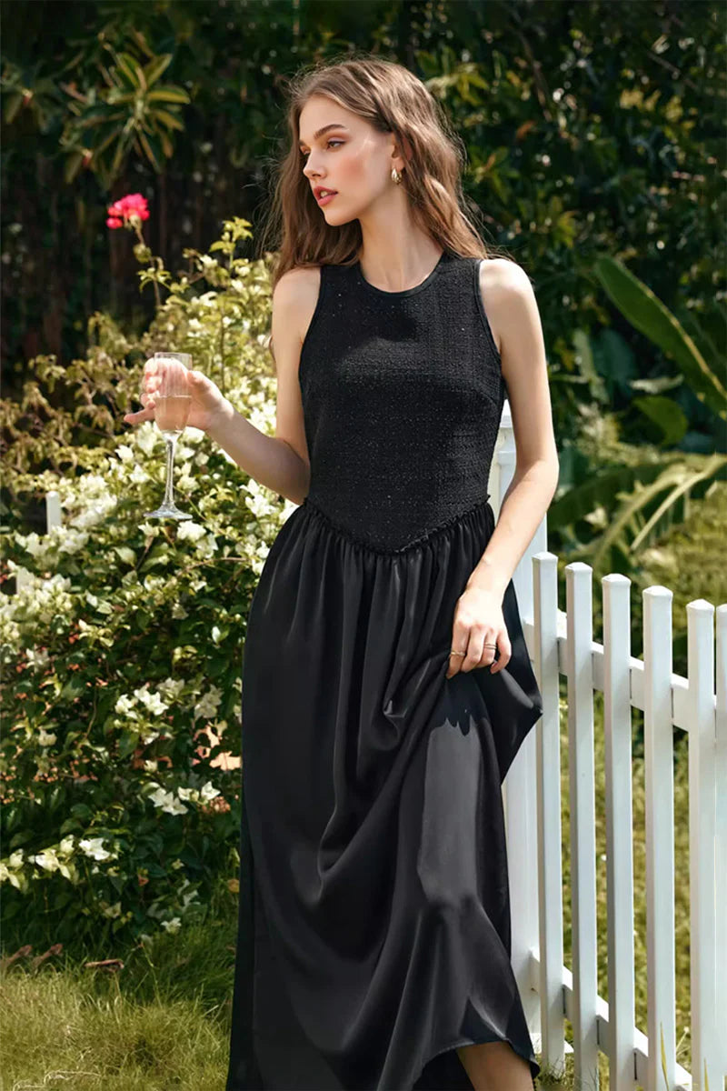 Black Sleeveless Fit & Flare Maxi Dress
