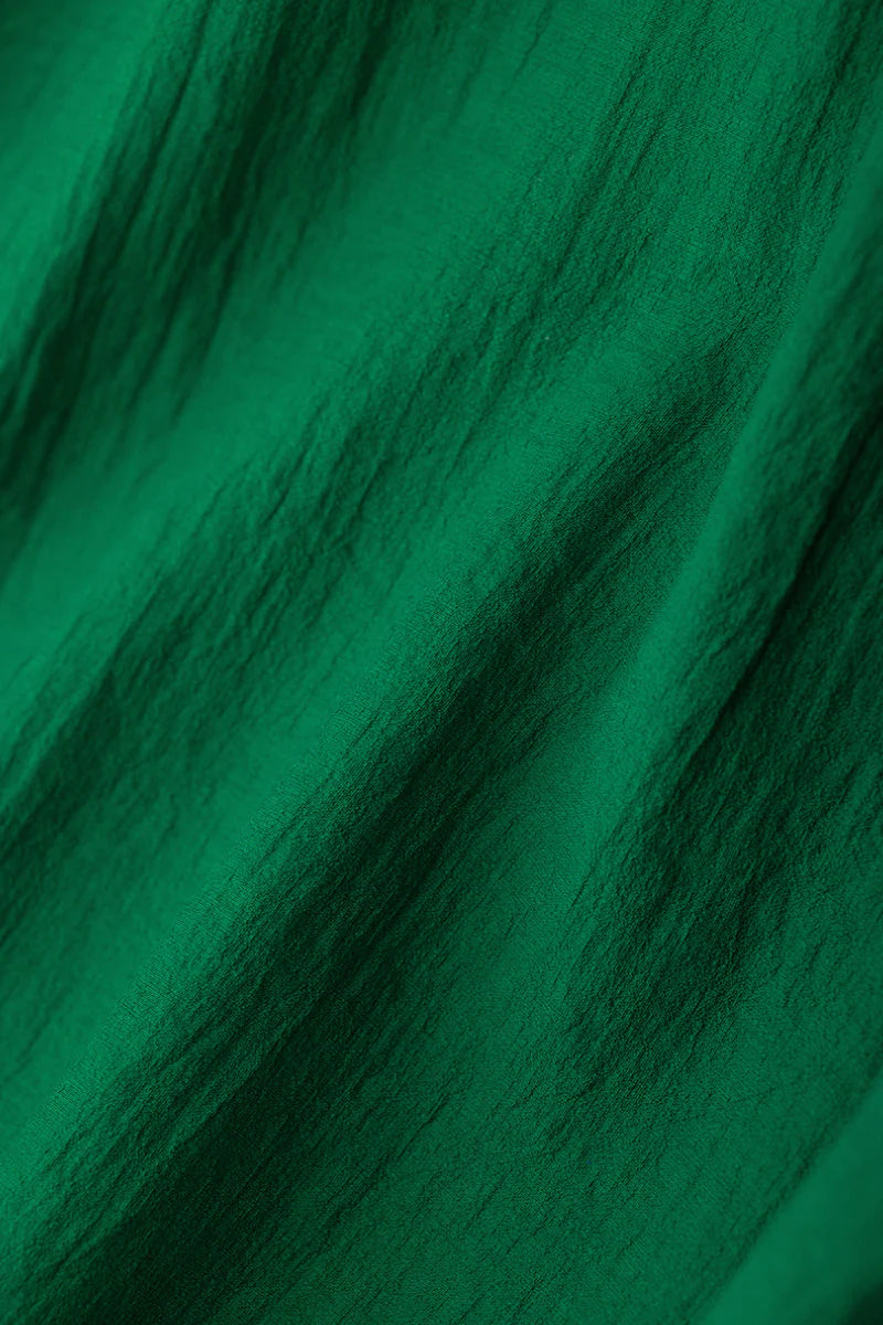 Green Lantern-Sleeve V-Neck Maxi Dress